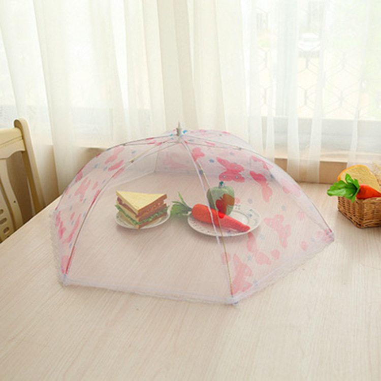  Anti-Fly Table Cover Lace round Folding Dish Cover Folding Food Cover Meal Cover