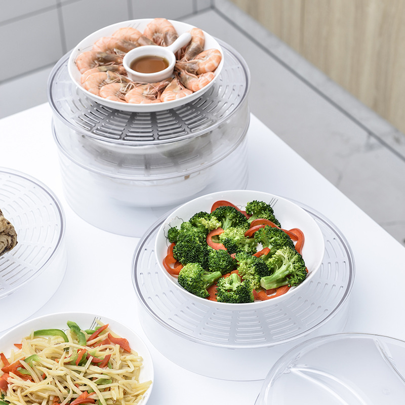 Thermal Food Cover Stackable Storage Refrigerator Food Cover Household Seal Transparent Plastic Dust-Proof Dish Cover 