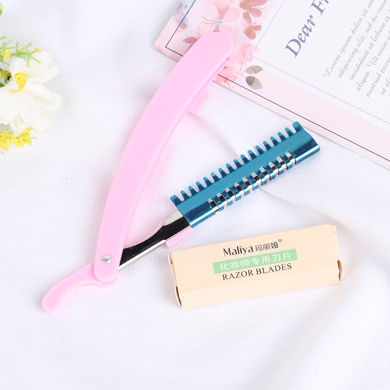 Maria card folding eyebrow shaver and 5 blades, old razor, razor manufacturers direct sale