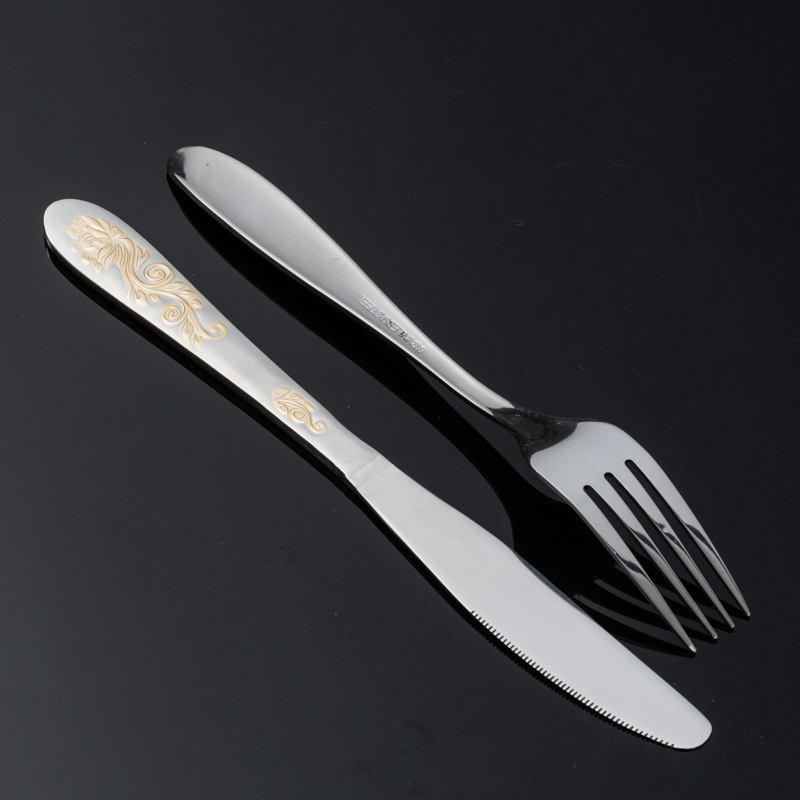 High - grade stainless steel thickened knife and fork spoon steak western meal knife and fork spoon set three sets of four sets of gifts High - grade stainless steel thickened knife and fork spoon steak western meal knife and fork spoon set three sets of four sets of gifts