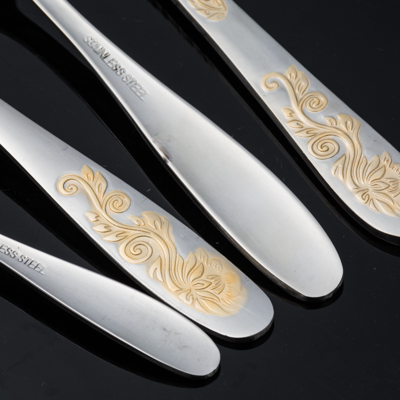 High - grade stainless steel thickened knife and fork spoon steak western meal knife and fork spoon set three sets of four sets of gifts High - grade stainless steel thickened knife and fork spoon steak western meal knife and fork spoon set three sets of four sets of gifts