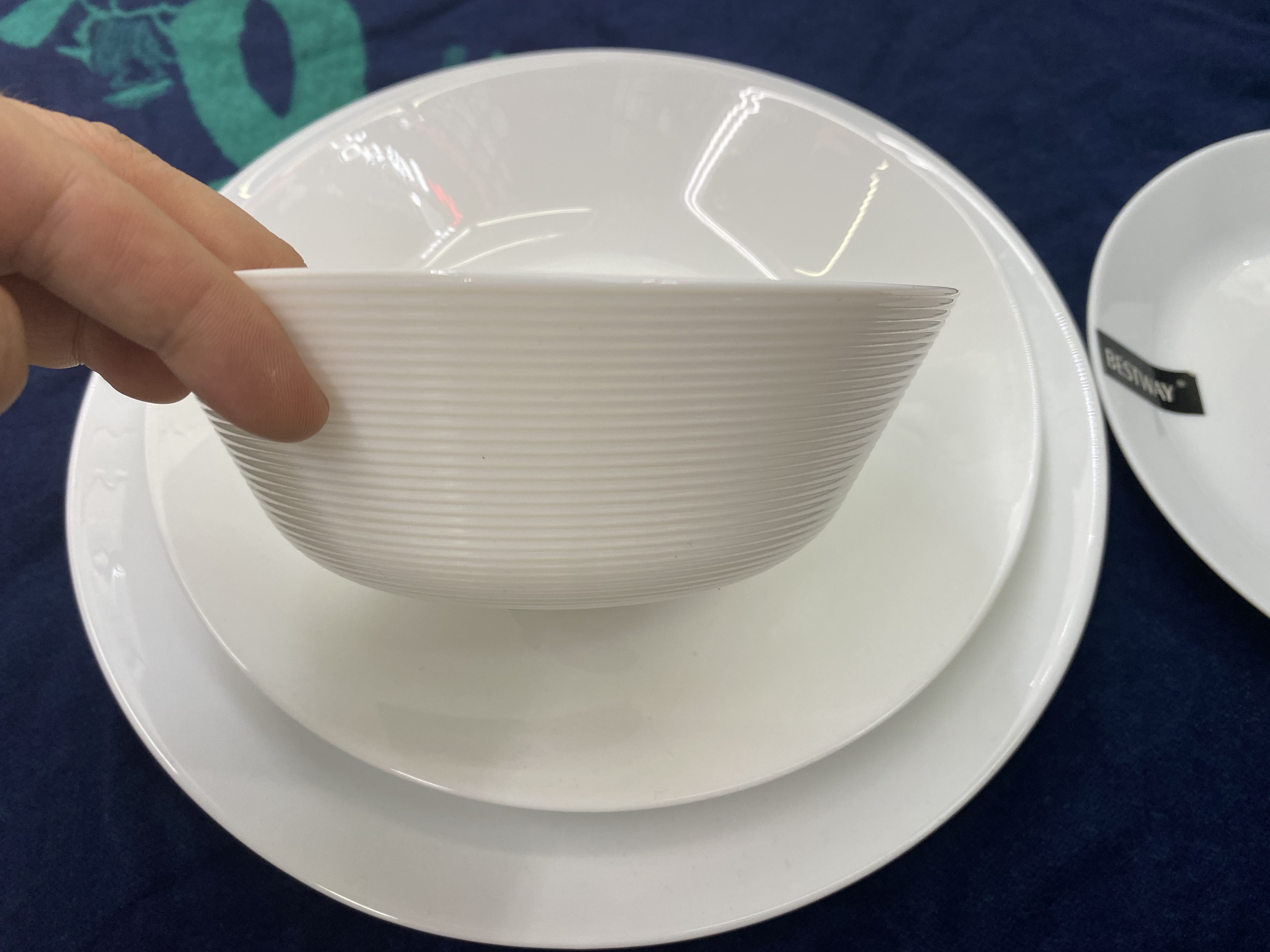 Bestway glass tableware opal dinner set glass plate glass bowl