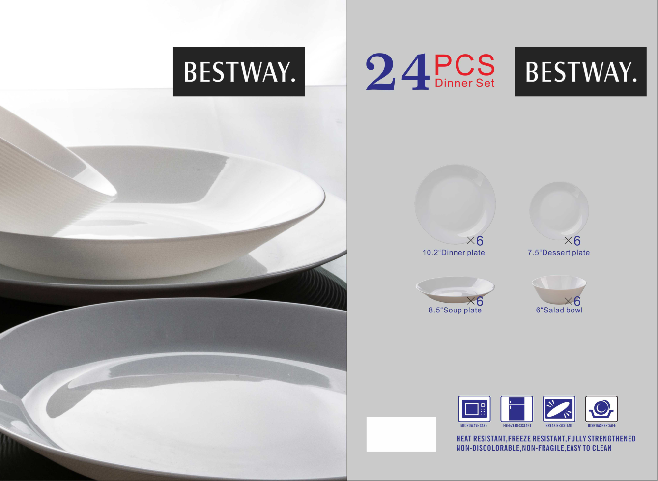 Bestway glass tableware opal dinner set glass plate glass bowl Bestway glass tableware opal dinner set glass plate glass bowl