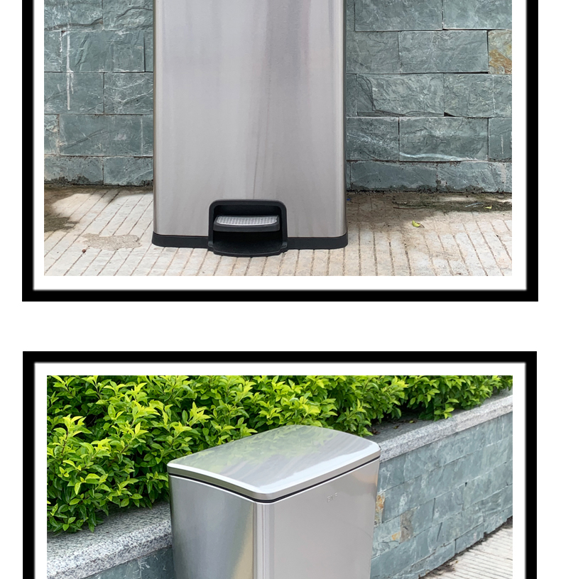 Hotel Stainless Steel Trash Can Classification Dustbin Kitchen Indoor Environmental Protection Double Barrel with Lid Large Pedal Commercial Use Hotel Stainless Steel Trash Can Classification Dustbin Kitchen Indoor Environmental Protection Double Barrel with Lid Large Pedal Commercial Use