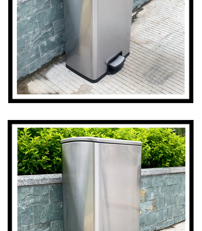 Hotel Stainless Steel Trash Can Classification Dustbin Kitchen Indoor Environmental Protection Double Barrel with Lid Large Pedal Commercial Use Hotel Stainless Steel Trash Can Classification Dustbin Kitchen Indoor Environmental Protection Double Barrel with Lid Large Pedal Commercial Use