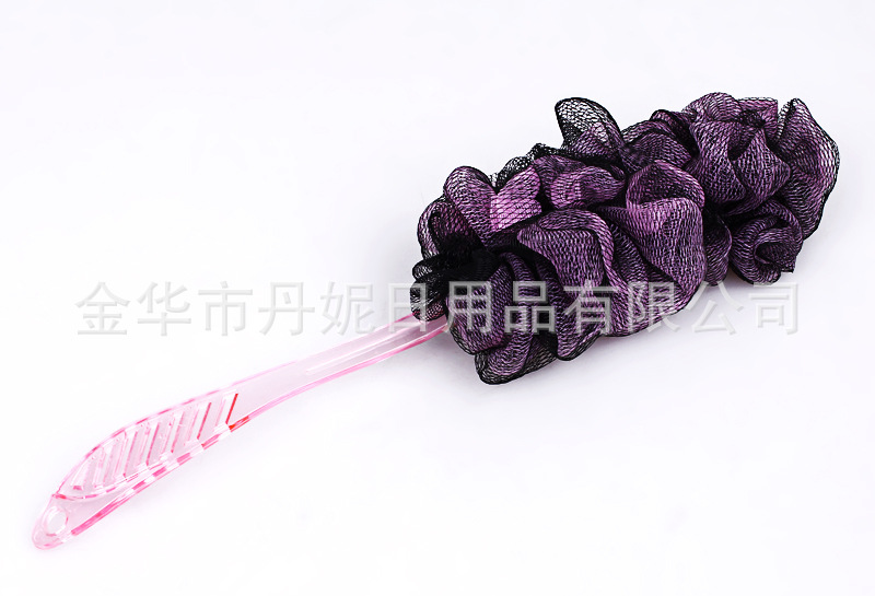 Long handle bath flower/bath ball/bath ball/bath ball/bath ball with handle black color bath wipe