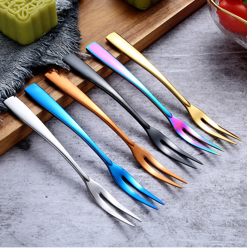 European Fruit Fork Fashion Creative Fruit Toothpick Meat Fork Pastry Fork 304 Stainless Steel Thickened Dessert Fork European Fruit Fork Fashion Creative Fruit Toothpick Meat Fork Pastry Fork 304 Stainless Steel Thickened Dessert Fork