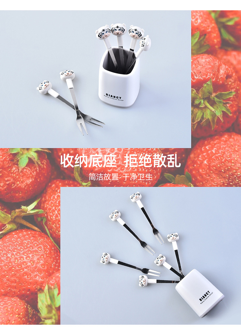 Household Creative Rb573 Cartoon Calf Stainless Steel Fruit Fork Restaurant Cake Moon Cake Fork Dessert Biscuit Fork Household Creative Rb573 Cartoon Calf Stainless Steel Fruit Fork Restaurant Cake Moon Cake Fork Dessert Biscuit Fork