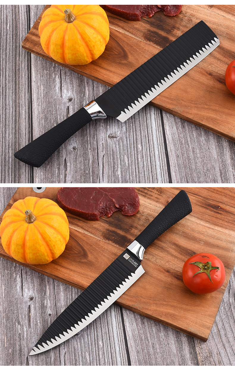 Cross-Border Embossed Kitchen Knife Kit Stainless Steel Kitchen Knife Small Kitchen Knife Bread Knife Cleaver Fruit Knife Universal Knife Cross-Border Embossed Kitchen Knife Kit Stainless Steel Kitchen Knife Small Kitchen Knife Bread Knife Cleaver Fruit Knife Universal Knife