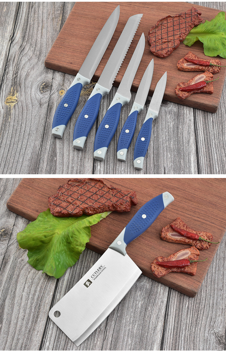 Brand a Foreign Trade Stainless Steel Knife Kitchen Set Chef Knife Kitchen Knife Bread Knife Cleaver Fruit Knife Slicing Knife Brand a Foreign Trade Stainless Steel Knife Kitchen Set Chef Knife Kitchen Knife Bread Knife Cleaver Fruit Knife Slicing Knife