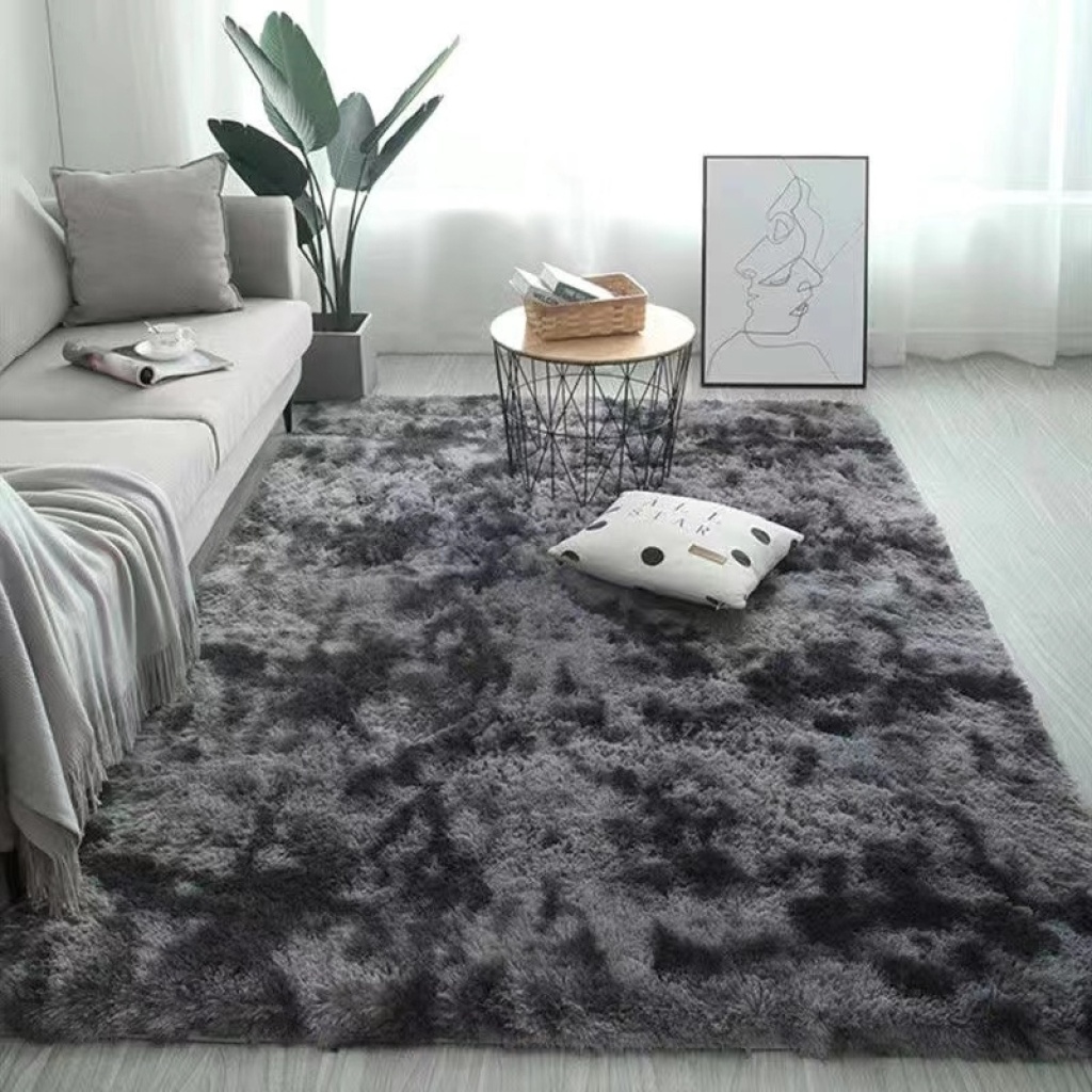 Factory Wholesale Silk Hair Tie-Dyed Non-Slip Floor Mat Bedroom Living Room Full Carpet Factory Wholesale Silk Hair Tie-Dyed Non-Slip Floor Mat Bedroom Living Room Full Carpet