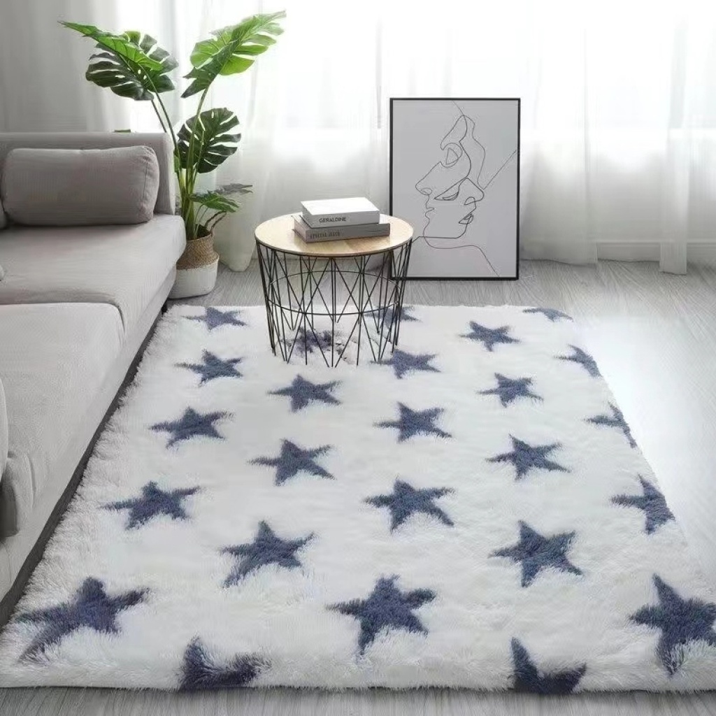 Factory Wholesale Silk Hair Tie-Dyed Non-Slip Floor Mat Bedroom Living Room Full Carpet Factory Wholesale Silk Hair Tie-Dyed Non-Slip Floor Mat Bedroom Living Room Full Carpet