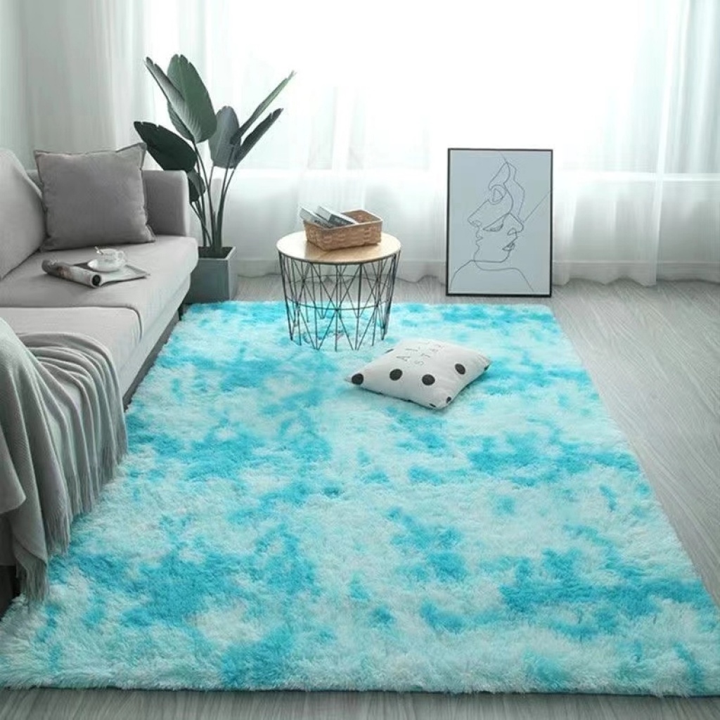 Factory Wholesale Silk Hair Tie-Dyed Non-Slip Floor Mat Bedroom Living Room Full Carpet Factory Wholesale Silk Hair Tie-Dyed Non-Slip Floor Mat Bedroom Living Room Full Carpet