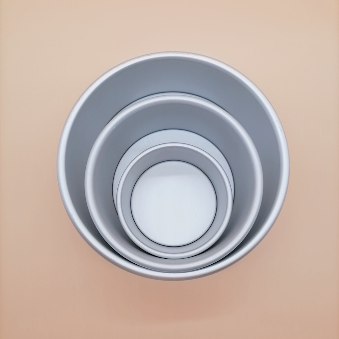 Round Chiffon Cake Mold Anode Non-Stick Live Bottom Oven Home Baking Tools/8 Inch