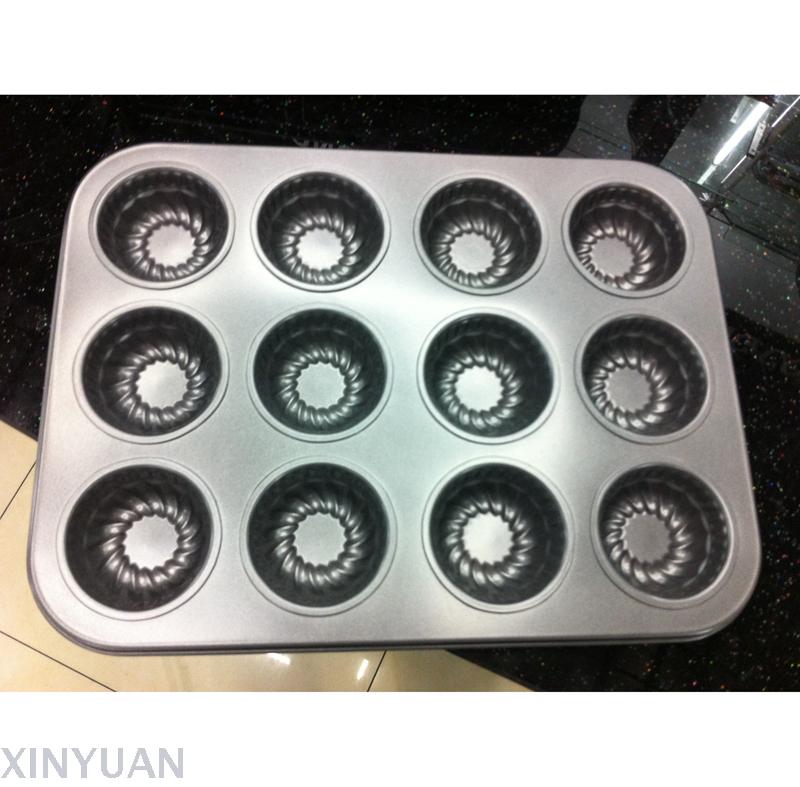 Baking pan for 12 cups cake mold nonstick baking pan for muffin cake