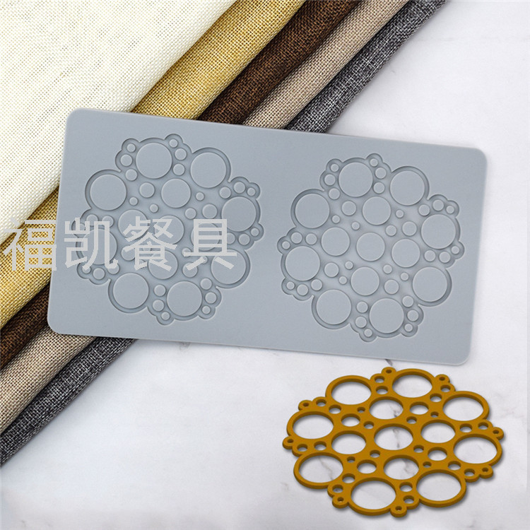 2-Piece Retro Embossed Lace Mold Fondant Cake Mold European Style Creative Plate Decorative Hollow Molecular Vegetable Mold