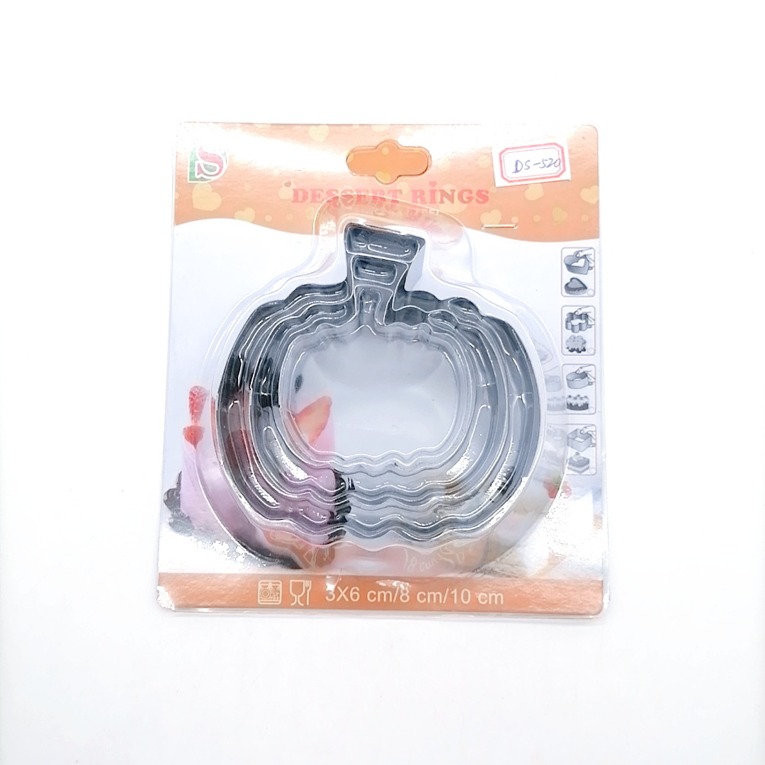 Clamshell Packaging Stainless Steel Biscuit Mold 3-Piece Set Fondant Biscuit Mold Cake Mold DIY Baking Tools