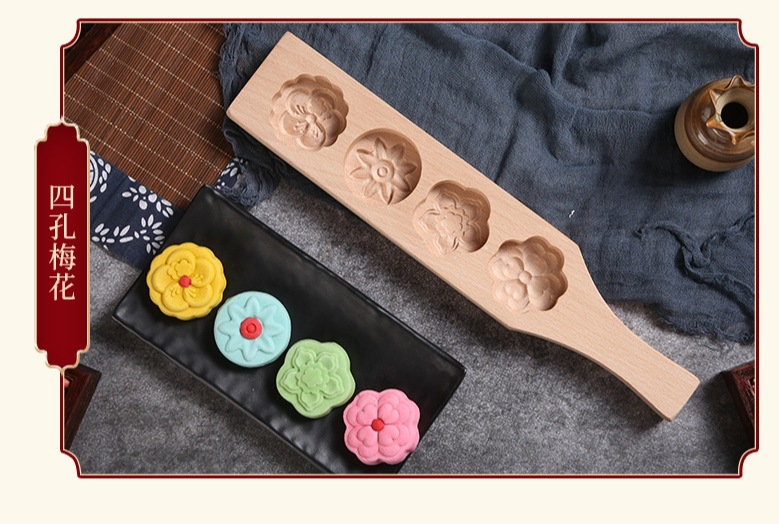 Moon Cake Wood Mold Snow Skin Mooncake Purple Sweet Potato Mung Bean shan yao gao Pumpkin Pie Green Dumpling Steamed Bread