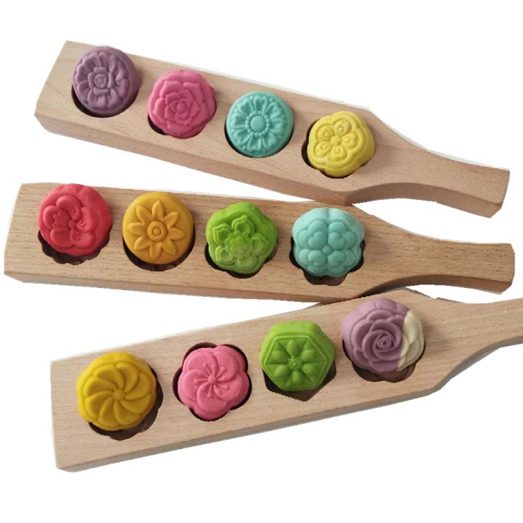Moon Cake Wood Mold Snow Skin Mooncake Purple Sweet Potato Mung Bean shan yao gao Pumpkin Pie Green Dumpling Steamed Bread