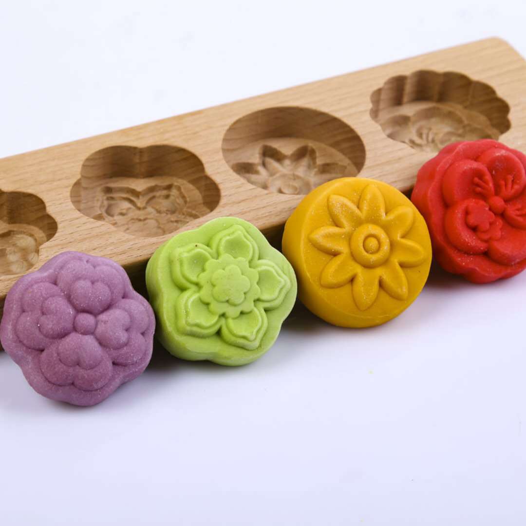 Moon Cake Wood Mold Snow Skin Mooncake Purple Sweet Potato Mung Bean shan yao gao Pumpkin Pie Green Dumpling Steamed Bread