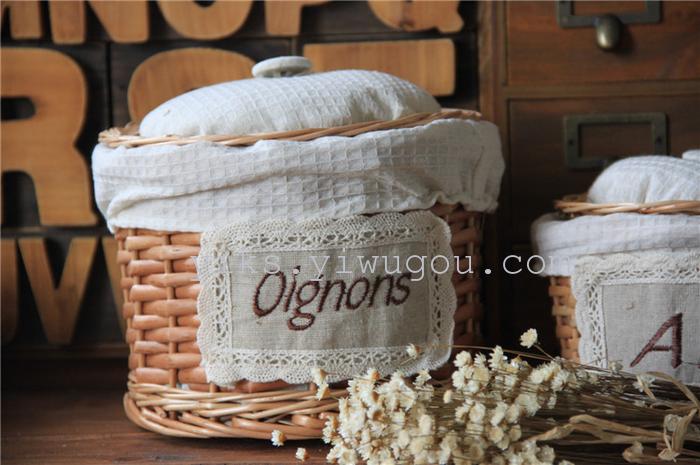 Factory wholesale zakka sewing storage baskets Wicker storage snack storage baskets set of two Factory wholesale zakka sewing storage baskets Wicker storage snack storage baskets set of two
