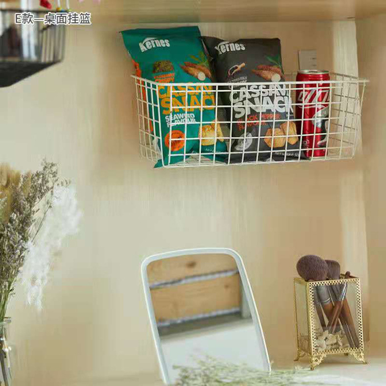 Kitchen Iron Storage Baskets Bathroom Hanging Storage Basket Dormitory Bedside Snack Basket Rack Storage Basket Kitchen Iron Storage Baskets Bathroom Hanging Storage Basket Dormitory Bedside Snack Basket Rack Storage Basket