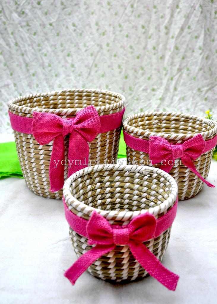 Bow manufacturers selling handmade straw storage baskets linen suits rattan basket