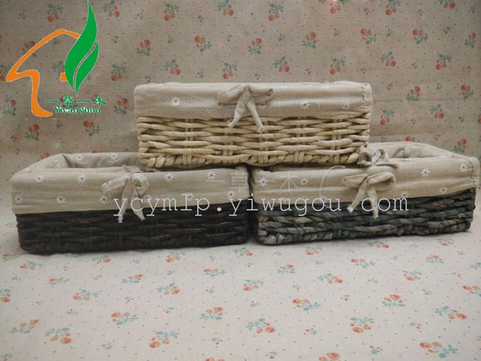 Pastoral straw storage baskets bow debris storage floral linen baskets storage baskets Pastoral straw storage baskets bow debris storage floral linen baskets storage baskets