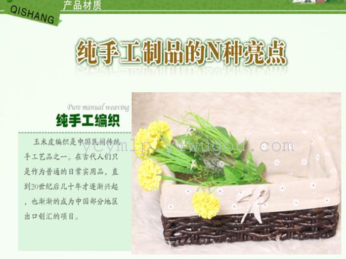 Pastoral straw storage baskets bow debris storage floral linen baskets storage baskets Pastoral straw storage baskets bow debris storage floral linen baskets storage baskets