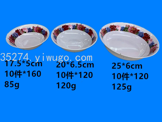 Melamine Stock Pottery-like Ceramic Decals Tableware Melamine Bowl Running Rivers and Lakes Stall Hot Sale Can Be Sold by Ton