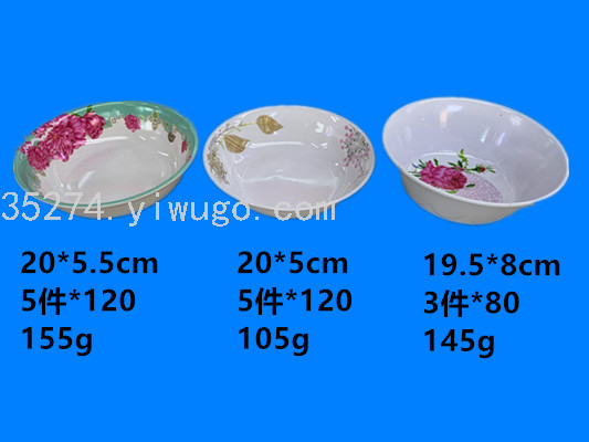 Melamine Stock Pottery-like Ceramic Decals Tableware Melamine Bowl Running Rivers and Lakes Stall Hot Sale Can Be Sold by Ton