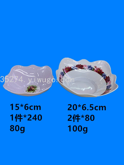 Melamine Stock Pottery-like Ceramic Decals Tableware Melamine Bowl Running Rivers and Lakes Stall Hot Sale Can Be Sold by Ton