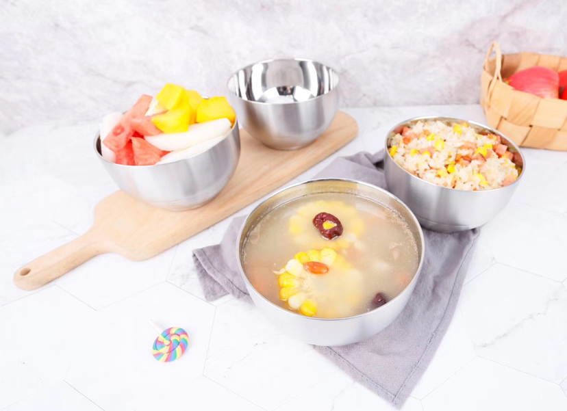 Kitchen Supplies 304 Double Layer Insulation Bowl Student Heat Insulation Soup Bowl Kitchen Supplies 304 Double Layer Insulation Bowl Student Heat Insulation Soup Bowl
