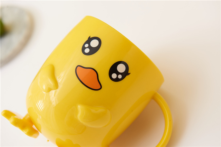 Children's Dinner Plate Kindergarten Grid Small Yellow Duck Tableware Cartoon Gift Tableware Household Creative Baby Solid Food Bowl