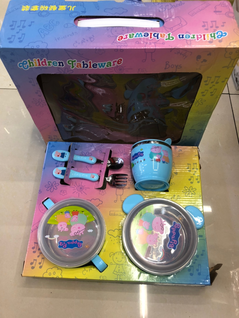 Kitchen Supplies Stainless Steel Tableware Piggy Page Children Bowl Set