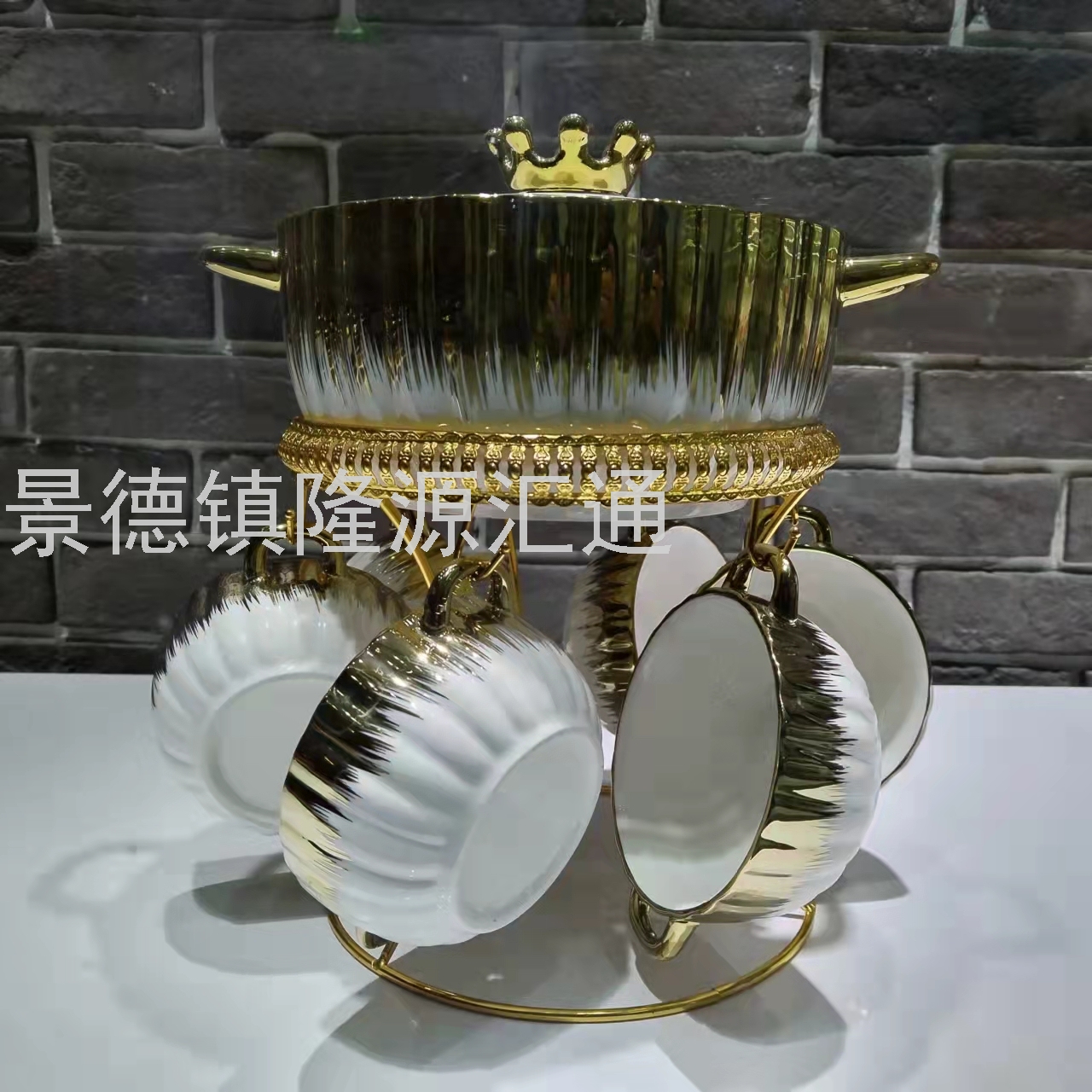 Jingdezhen Ceramic Soup Pot Dual-Sided Stockpot Noodle Cup Freshness Bowl Storage Pot Casserole Electric Soup Pot