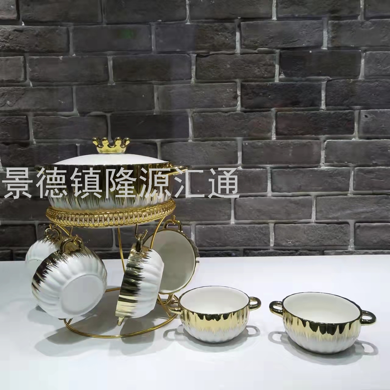 Jingdezhen Ceramic Soup Pot Dual-Sided Stockpot Noodle Cup Freshness Bowl Storage Pot Casserole Electric Soup Pot