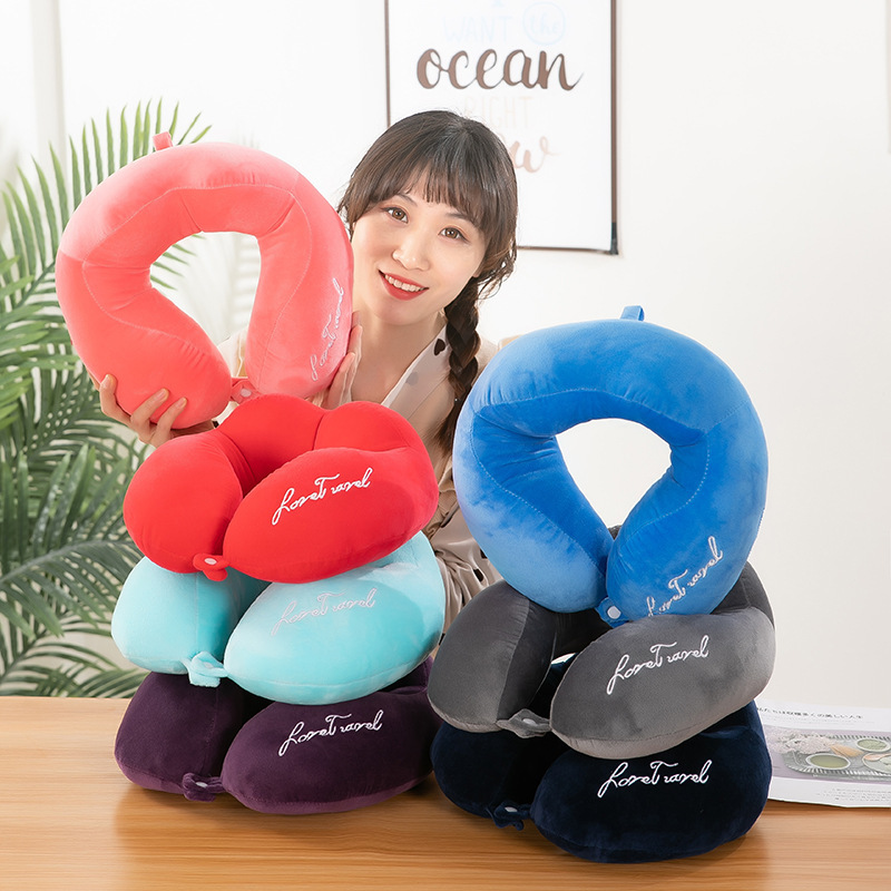 Cartoon Neck Pillow U-Shape Pillow Cervical Pillow Nap Driving Travel Neck Bolster Company Activity Gifts Can Be Customized Logo