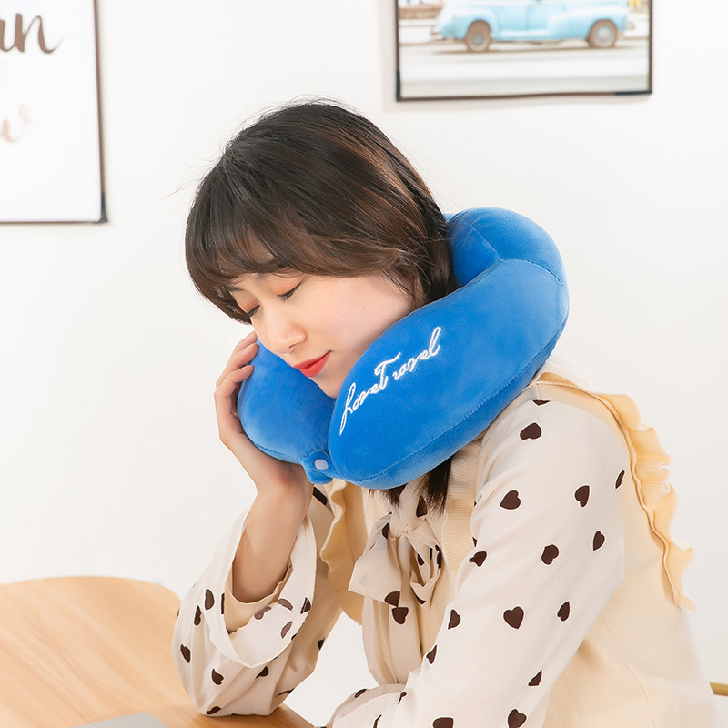 Cartoon Neck Pillow U-Shape Pillow Cervical Pillow Nap Driving Travel Neck Bolster Company Activity Gifts Can Be Customized Logo