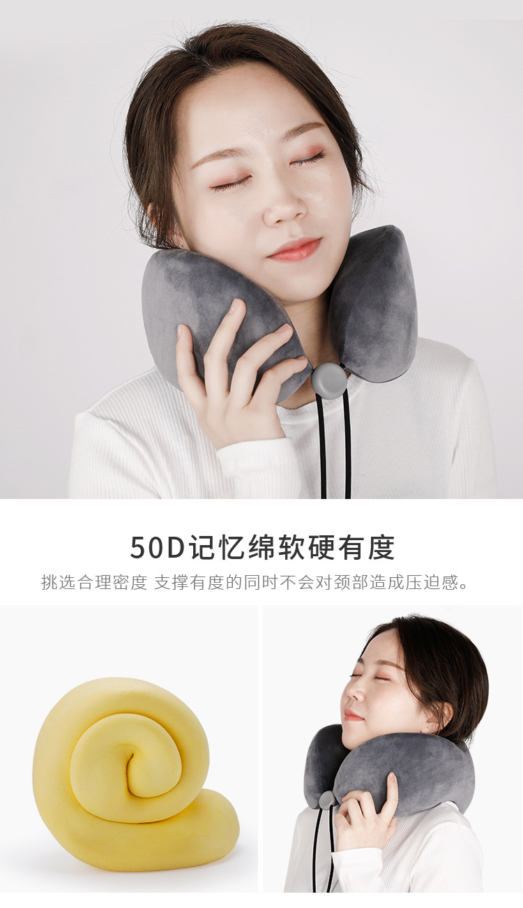 Factory Wholesale Slow Rebound Memory Foam Travel Neck Support Neck Bolster U-Shaped Pillow Custom Logo Neck Pillow U-Shape Pillow