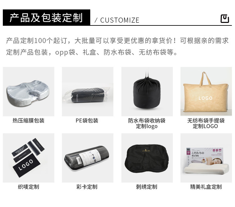 Factory Wholesale Slow Rebound Memory Foam Travel Neck Support Neck Bolster U-Shaped Pillow Custom Logo Neck Pillow U-Shape Pillow