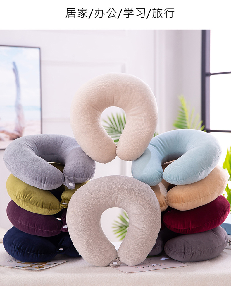 Neck Pillow U-Shaped Adult Office Siesta Stomach Sleeper Pillows Comfortable Driving Travel Neck Bolster Soft Pp Cotton Car Seat Cushion