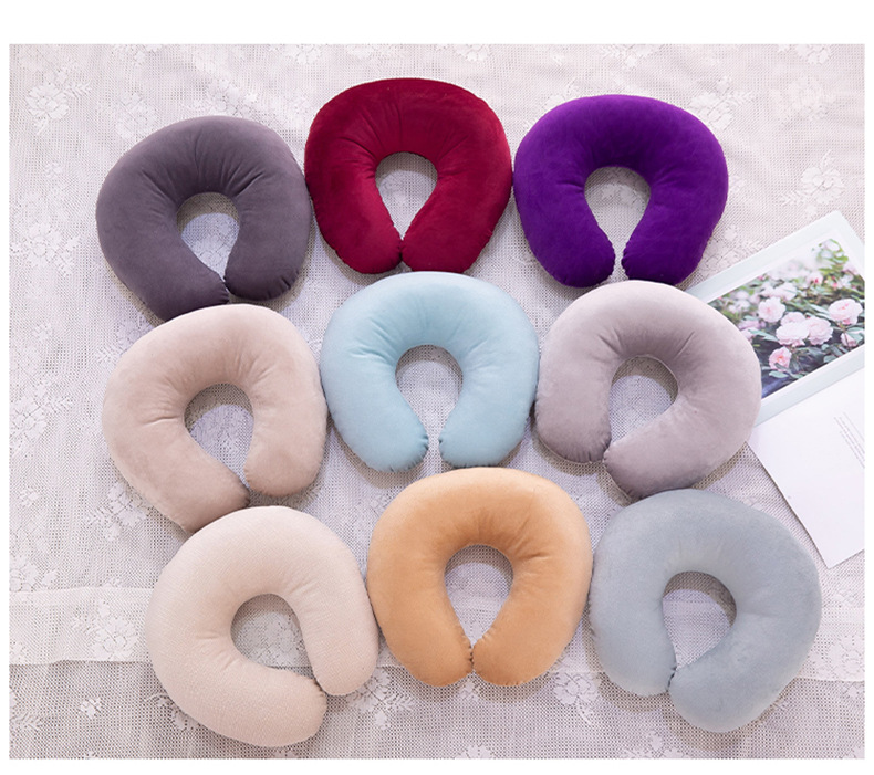 Neck Pillow U-Shaped Adult Office Siesta Stomach Sleeper Pillows Comfortable Driving Travel Neck Bolster Soft Pp Cotton Car Seat Cushion
