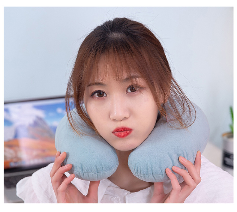 Neck Pillow U-Shaped Adult Office Siesta Stomach Sleeper Pillows Comfortable Driving Travel Neck Bolster Soft Pp Cotton Car Seat Cushion