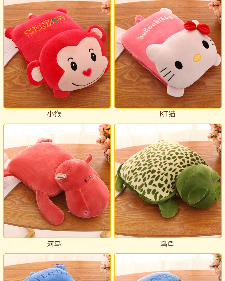 Cute Cartoon Lying Style Stitch Plush Toy Cushion Multi-Functional Bolster Quilt Airable Cover Dual-Use Wholesale