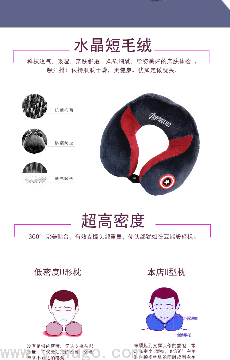 Neck Protection U-Shape Pillow Travel Neck Pillow Cervical Pillow U Row Pillow Neck Bolster CAR Admitted Nap Student U Pillow