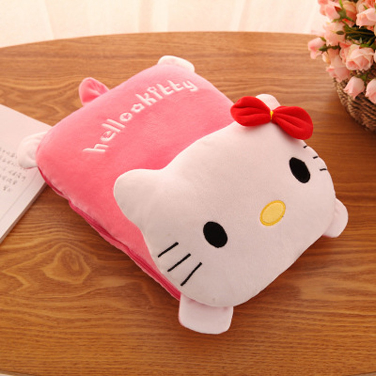 Customized Logo Cartoon Lying Style Stitch Plush Toy Cushion Multi-Functional Bolster Quilt Airable Cover Dual-Use
