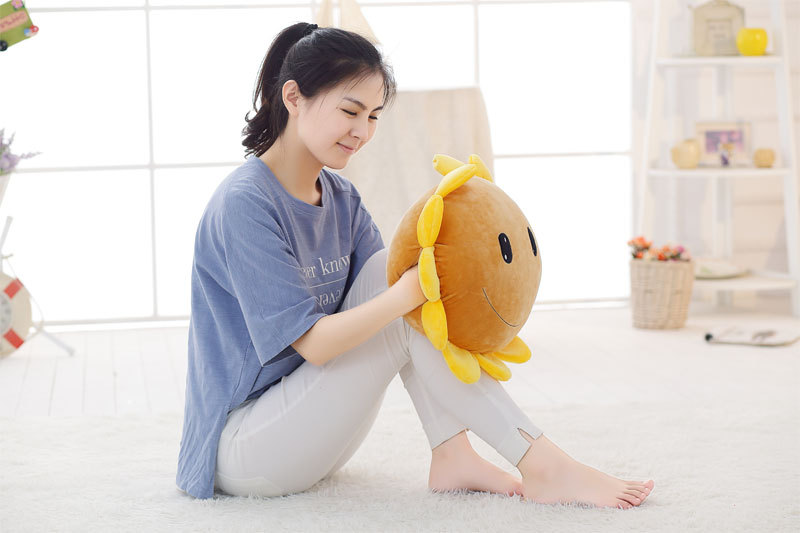 SUNFLOWER Bolster Sunflower Hand Warmers Hand Cushion Sunshine Smiley Face Activity Afternoon Nap Pillow Gift Customization