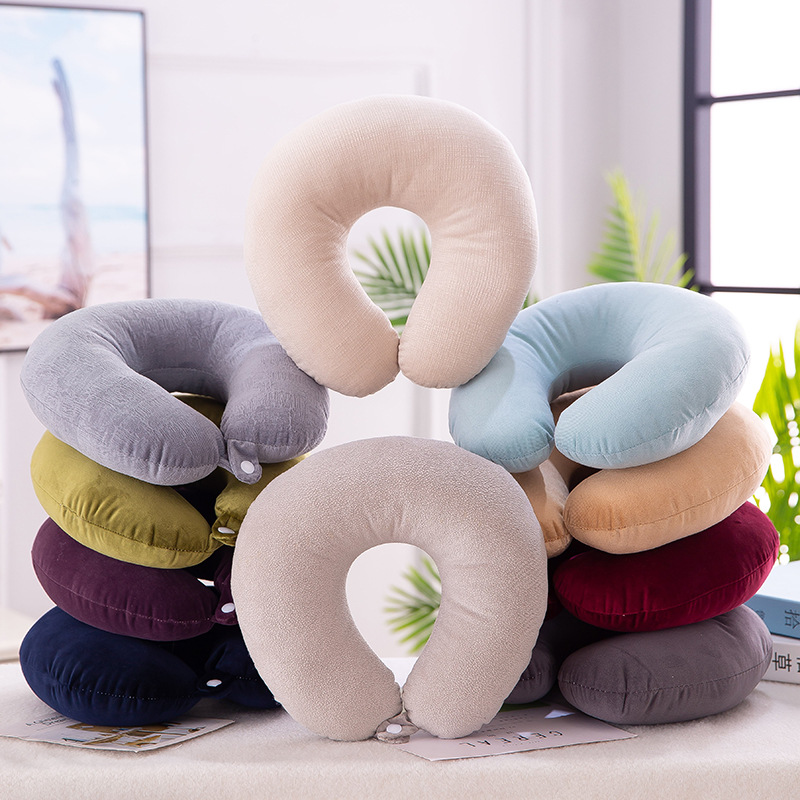 Neck Pillow U-Shaped Adult Office Siesta Stomach Sleeper Pillows Comfortable Driving Travel Neck Bolster Soft Pp Cotton Car Seat Cushion
