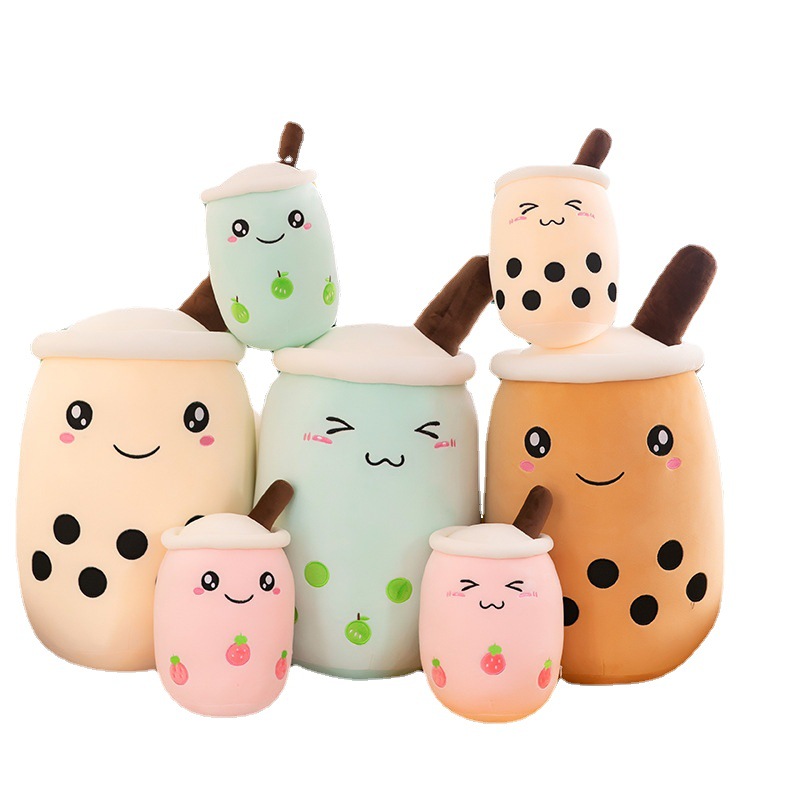 Simulation Milky Tea Cup Bolster Cushion Children&#039;s Plush Toys Doll Creative Gift Fruit Milk Tea Doll Wholesale